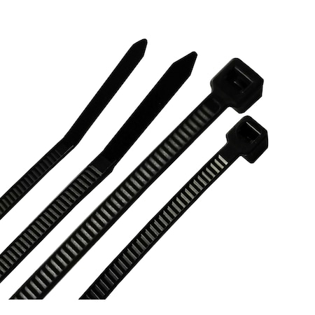 Steel Grip Cable Tie, 4 in, 8 in L, 13/16 in Max Bundle Dia., Black, Polypropylene, 18 lb, 40 lb Strength ACE200-UV